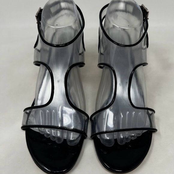 Stuart Weitzman Lucite Heels Clear Jelly Sandals Sz 6M - Picture 2 of 6